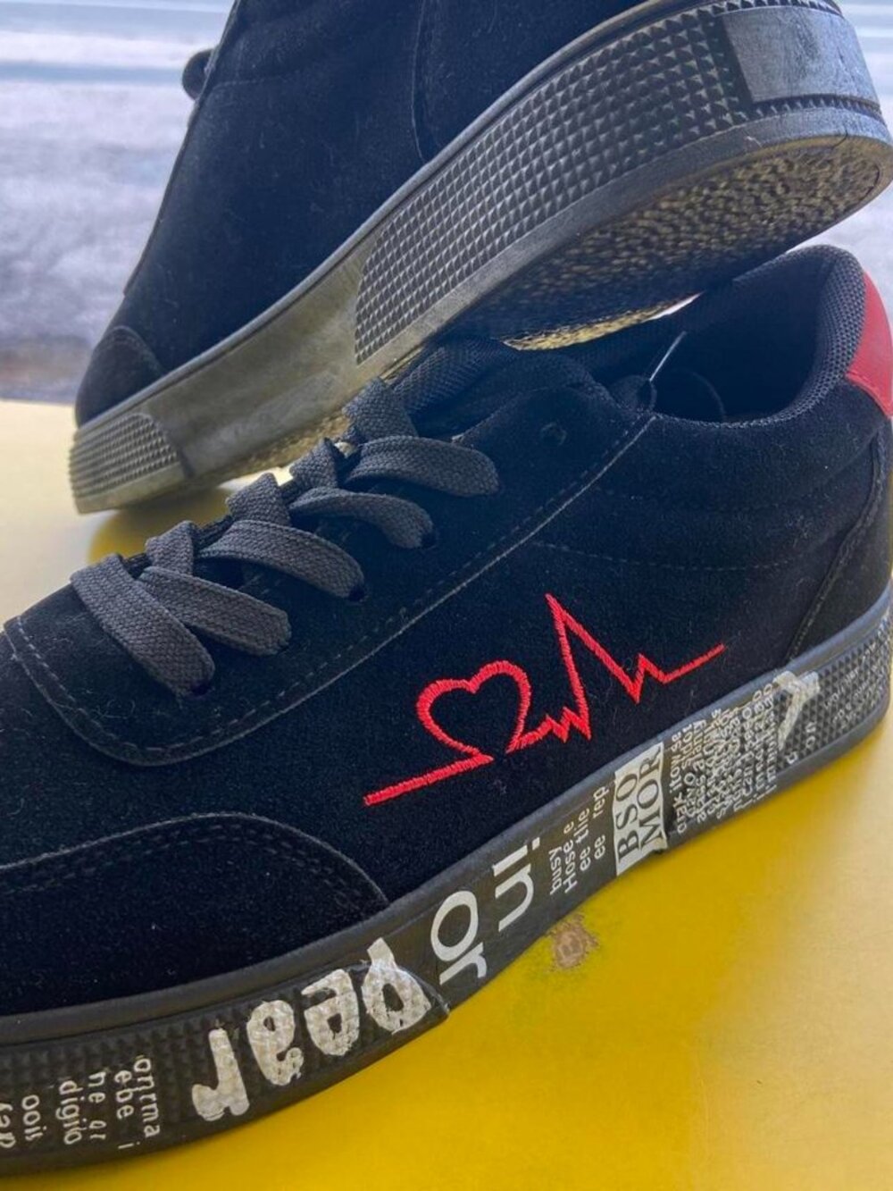 Men's Red and Black Trainers